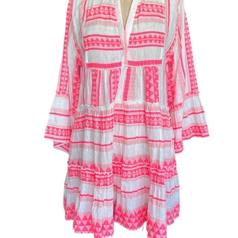 ELAN Pink & White Geometric Tunic Dress - Size Large - Picture 6 of 12